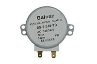 Мотор вращения тарелки СВЧ AC, 220/240 В, 4 ВТ, 50-60Гц, 5 RPM , высота вала 14,4 мм